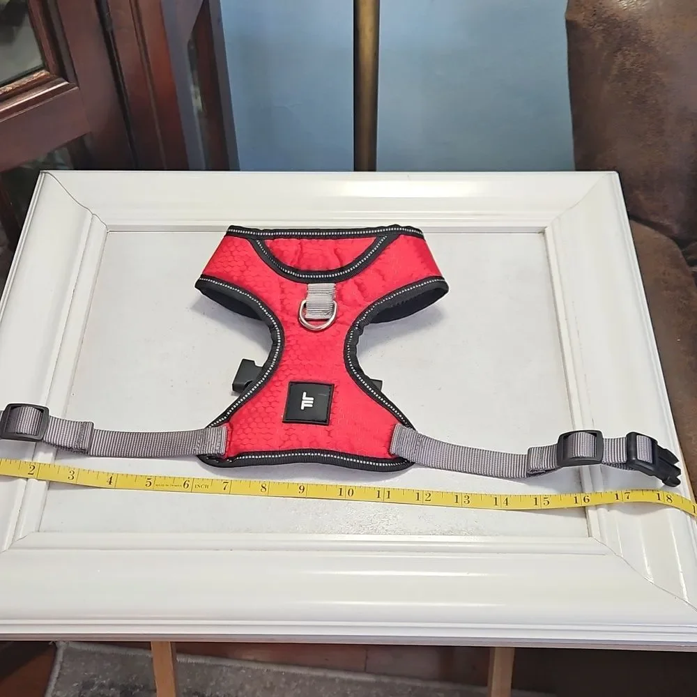London Fog Red Dog Harness with Black Trim Size Medium